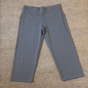 EILEEN FISHER Pants Women's PL Petite Italian Wool Blend Wide Leg Crop Trousers